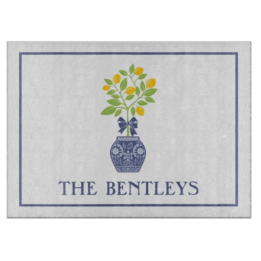 Chinoiserie Lemon Tree - Aangepast snijvlak Snijplank (Voorkant)