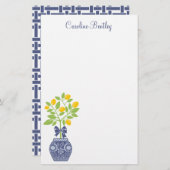 Chinoiserie Lemon Tree - Aangepaste artiesten Briefpapier (Voorkant / Achterkant)