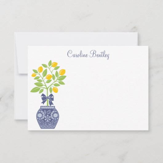 Chinoiserie Lemon Tree - Aangepaste notitiekaarten (Voorkant)