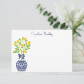Chinoiserie Lemon Tree - Aangepaste notitiekaarten (Staand voorkant)