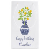 Chinoiserie Lemon Tree Gift Bag Klein Cadeauzakje (Achterkant)