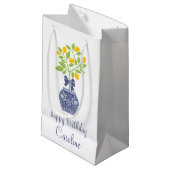 Chinoiserie Lemon Tree Gift Bag Klein Cadeauzakje (Voorkant Gekanteld)