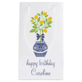 Chinoiserie Lemon Tree Gift Bag Klein Cadeauzakje (Voorkant)
