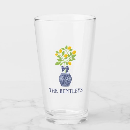 Chinoiserie Lemon Tree Glass Tumbler (Voorkant)