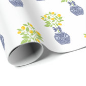 Chinoiserie Lemon Tree in een Ginger Jar Vaas Cadeaupapier (Rol Hoek)