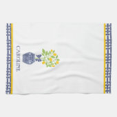 Chinoiserie Lemon Tree Personalized Kitchen Towel Theedoek (Horizontaal)