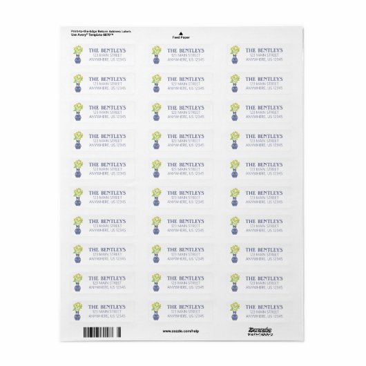 Chinoiserie Lemon Tree Return Address Labels (Full Sheet)