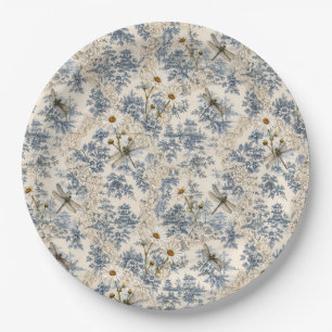 Chinoiserie Libellen, Madeliefjes en Kant Papieren Bordje