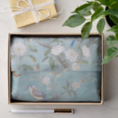 Chinoiserie Licht blauwgroen blauw tissuepapier (Geschenk)