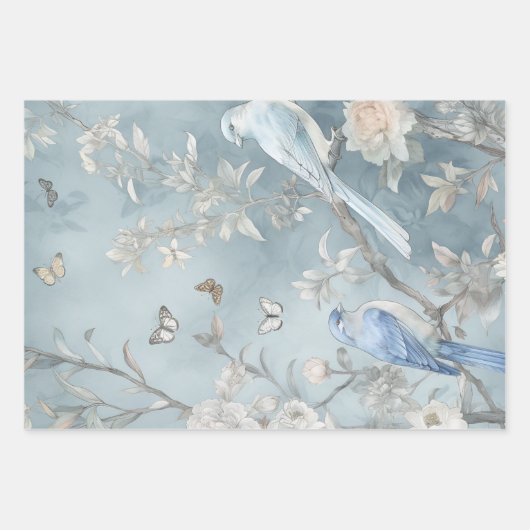 Chinoiserie Light Blauwgroen en Blues set Inpakpapier Vel (Voorkant 3)