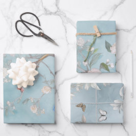 Chinoiserie Light Blauwgroen en Blues set Inpakpapier Vel
