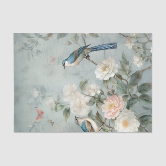 Chinoiserie Light Blue Natuur Tissuepapier (Voorkant)