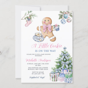 Chinoiserie Little Cookie Christmas Baby shower Kaart