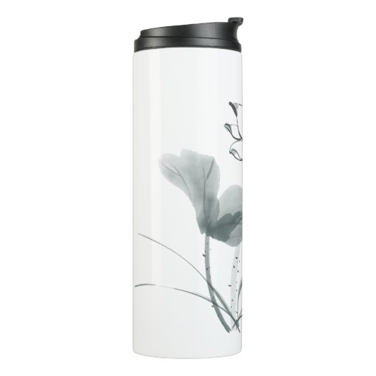 Chinoiserie Lotus Painting Persoonlijk toevoegen N Thermosbeker (Gedraaid links)