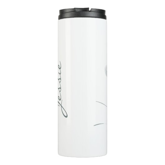 Chinoiserie Lotus Painting Persoonlijk toevoegen N Thermosbeker (Achterkant)