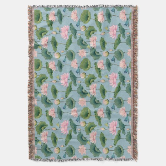 Chinoiserie Lotus Pond en Dragonfly Throw Blanket Deken (Voorkant Verticaal)