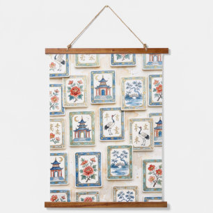 Chinoiserie Mahjong Hangend Wandkleed