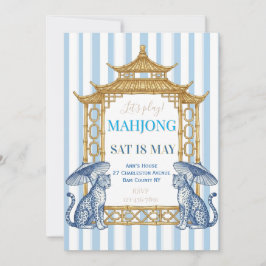 Chinoiserie Mahjong Party Blue  Kaart