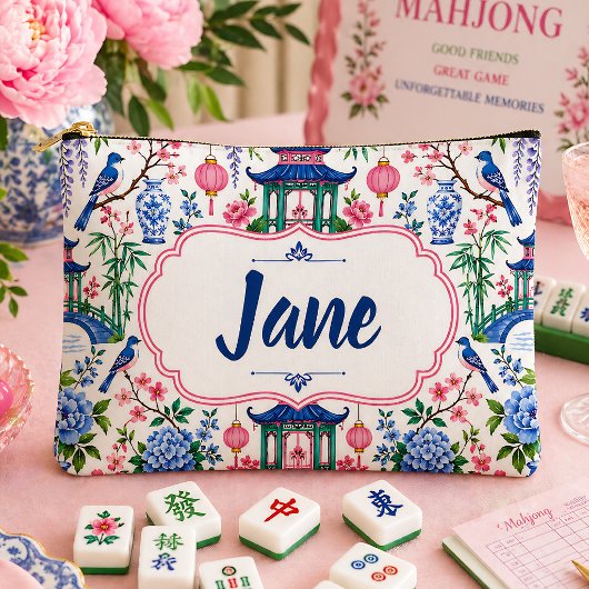 Chinoiserie Mahjong Tegelbaret Gepersonaliseerd Etui
