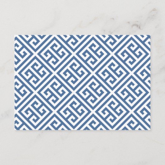 Chinoiserie Marine Blauw Roze Bruiloft Douche Regi Informatiekaartje (Achterkant)