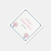 Chinoiserie marine en roze bruiloft douche servet (Hoek)