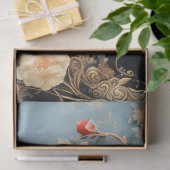 Chinoiserie Midnight Blue, Dark Moody Florals Tissuepapier (Geschenk)