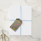 Chinoiserie Millefleur Bloemen Goud Cadeaulabel (Met Touw)