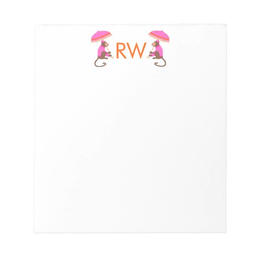 Chinoiserie Monkey Note Pad Notitieblok (Voorkant)