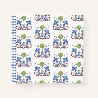 Chinoiserie Monkeys and Parasols Spiral Notitieboe Notitieboek