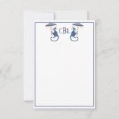 Chinoiserie Monkeys Monogrammed Note Cards Bedankkaart (Voorkant)