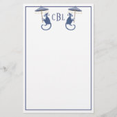 Chinoiserie Monkeys Monogrammed Stationery Briefpapier (Voorkant)