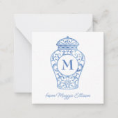 Chinoiserie Monogram Ginger Jar Gift Enclosures Notitiekaartje (Voorkant)