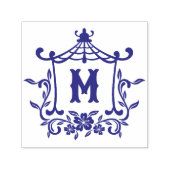 Chinoiserie Monogram Pagoda Zelfinktende Stempel (Design)