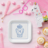 Chinoiserie Monogrammed Ginger Jar Borden Papieren Bordje (Feest)