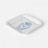 Chinoiserie Monogrammed Ginger Jar Borden Papieren Bordje (Gebogen)