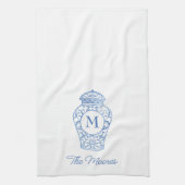 Chinoiserie Monogrammed Ginger Jar Kitchen Towel Theedoek (Verticaal)