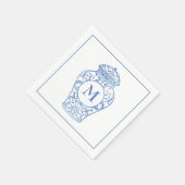 Chinoiserie Monogrammed Ginger Jar Napkins Servet (Hoek)