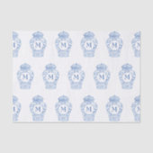 Chinoiserie Monogrammed Ginger Jar Tissue Paper Tissuepapier (Voorkant)