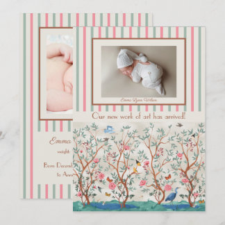 Chinoiserie muur kinderkamer bloemen en fotolijst kaart
