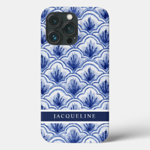 Chinoiserie Navy Blue Shell Asian  Pattern Case-Mate iPhone Case
