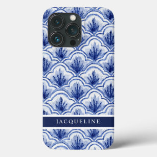 Chinoiserie Navy Blue Shell Asian  Pattern Case-Mate iPhone Case