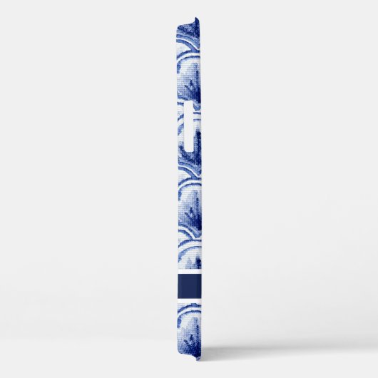 Chinoiserie Navy Blue Shell  Aziatisch Patroon Case-Mate iPhone Case (Achterkant / Rechts)
