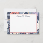 Chinoiserie Navy Floral Gret gepersonaliseerd Bedankkaart (Voorkant)