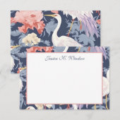 Chinoiserie Navy Floral Gret gepersonaliseerd Bedankkaart (Voorkant / Achterkant)