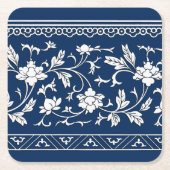  Chinoiserie Navy Floral Paper Onderzetter (Voorkant)