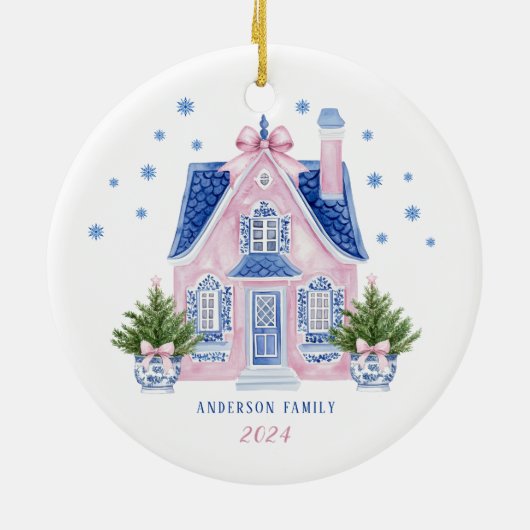 Chinoiserie New Home Eerste kerst Ornament (Achterkant)