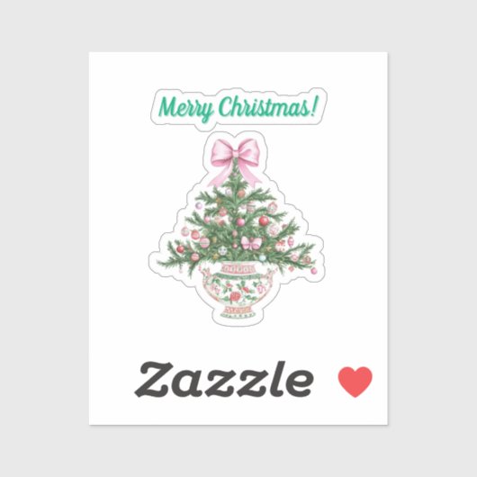 Chinoiserie ontwerp kerst sticker (Vel)