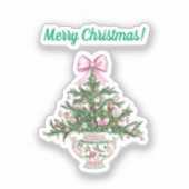 Chinoiserie ontwerp kerst sticker (Voorkant)