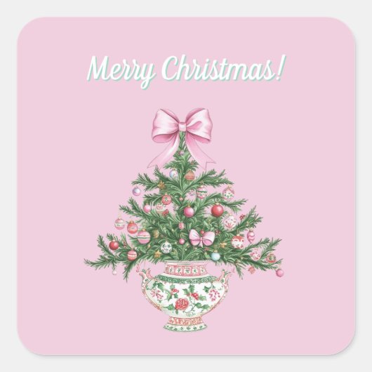 Chinoiserie ontwerp kerst sticker (Voorkant)