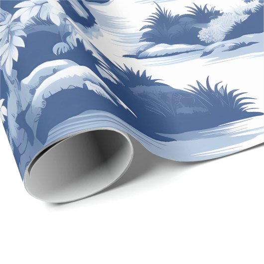 Chinoiserie Oosterse landschapsschildering Cadeaupapier (Rol Hoek)